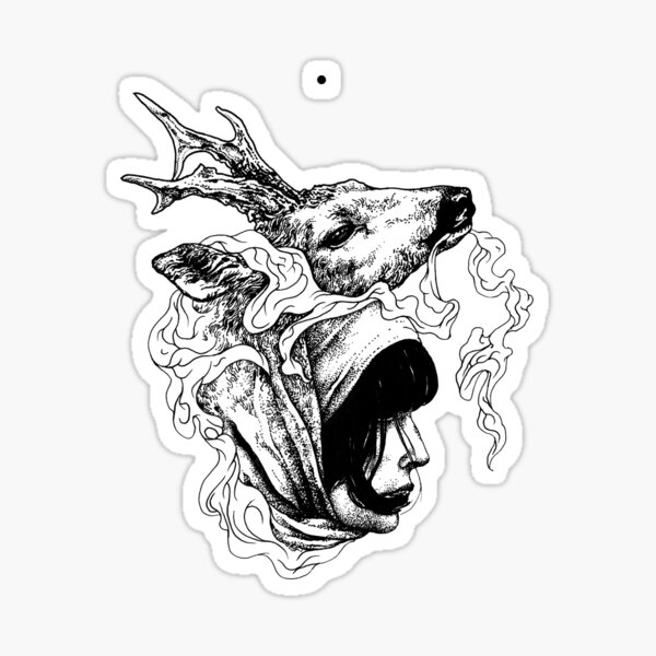 Beauty and Deer Sticker