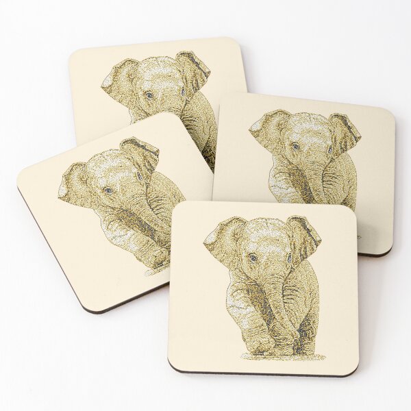 Item preview,  Machine embroidery, Exquisitely Embroidered Baby Elephant, Stitch crafting, unique embroidered art designed and sold by RudolphBarnard.