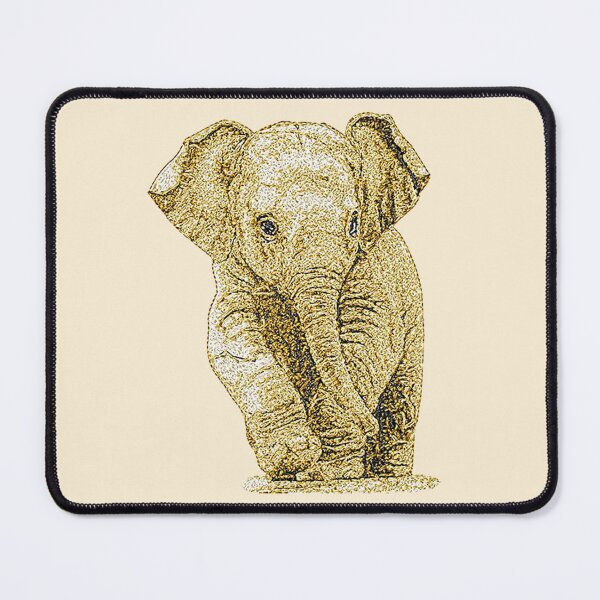 Item preview,  Machine embroidery, Exquisitely Embroidered Baby Elephant, Stitch crafting, unique embroidered art designed and sold by RudolphBarnard.
