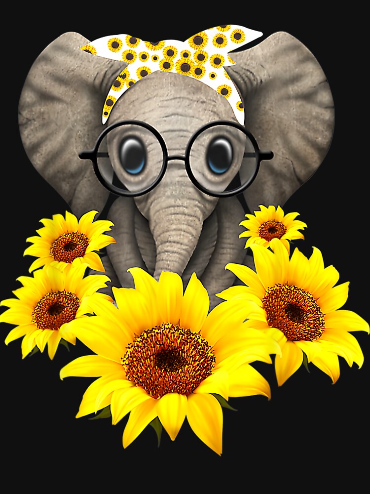 Elephant Sunflower Cute Elephant Love Sunflower T-Shirt Elephant Sunflower Cute Elephant Love Sunflower T-Shirt