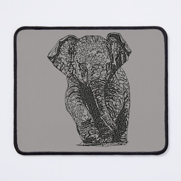 Item preview,  Machine embroidery, Monochrome Embroidered Baby Elephant, Stitch crafting, unique embroidered art designed and sold by RudolphBarnard.