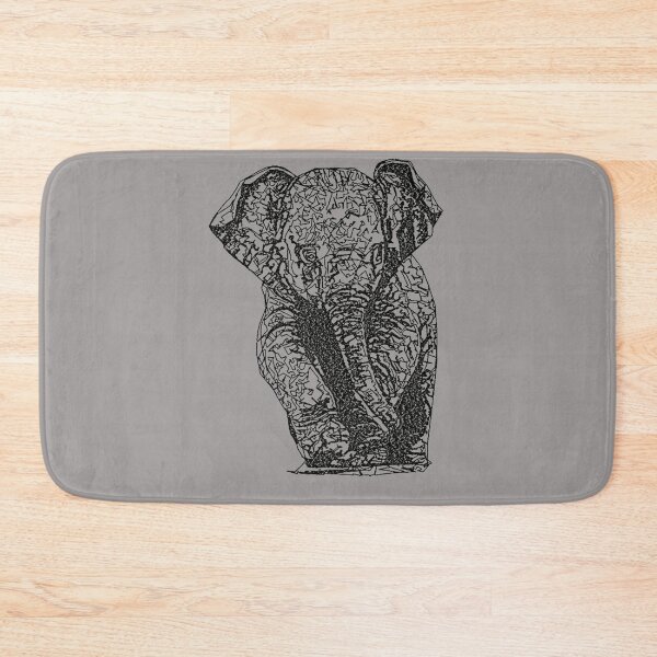 Item preview,  Machine embroidery, Monochrome Embroidered Baby Elephant, Stitch crafting, unique embroidered art designed and sold by RudolphBarnard.