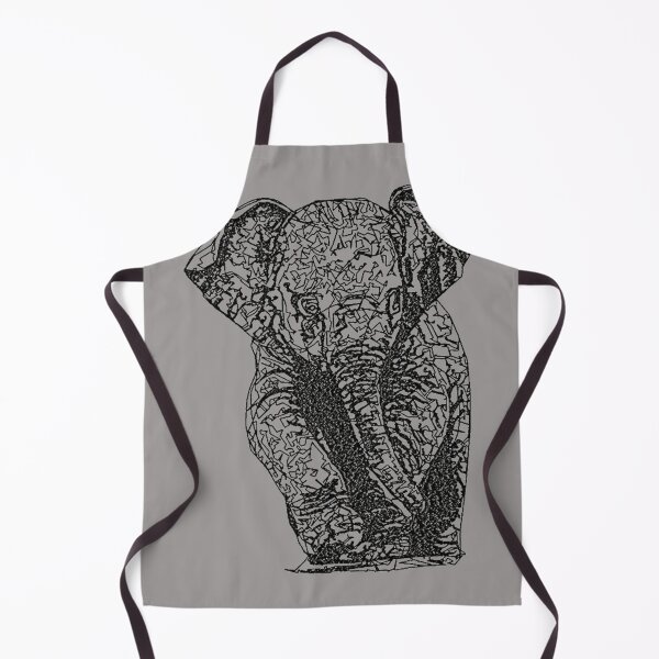 Item preview, Machine embroidery, Monochrome Embroidered Baby Elephant, Stitch crafting, unique embroidered art designed and sold by RudolphBarnard.