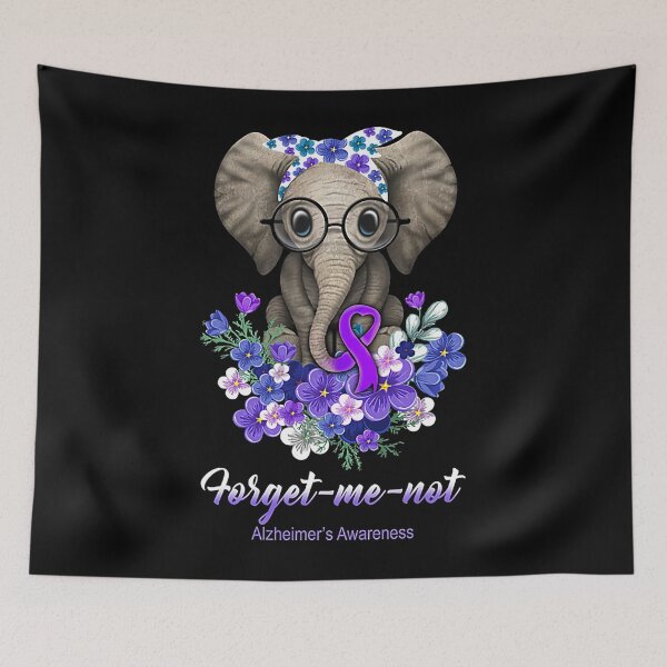 Item preview, Forget Me Not Alzheimer's Awareness Elephant Flower designed and sold by blakerollins.