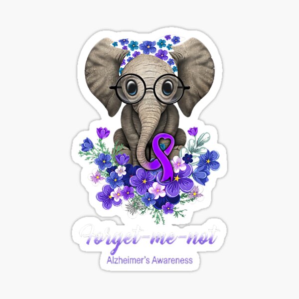 End Alzheimers with elephant  Sticker for Sale by Steph Gibbons  Redbubble