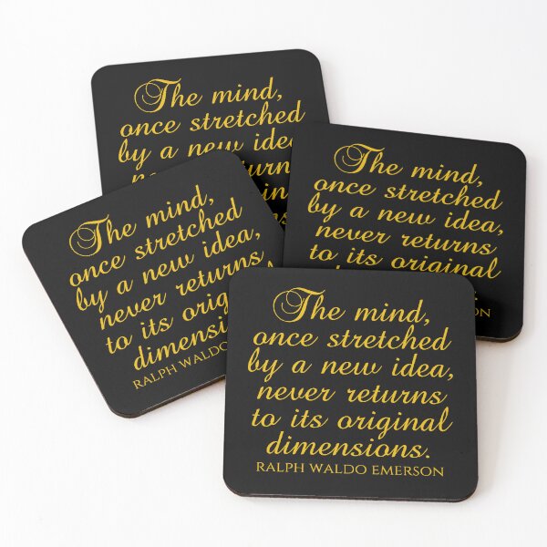 Item preview, Ralph Waldo Emerson - The Mind Once Stretched By A New Idea Never Returns To Its Original Dimensions - Gold designed and sold by PhiloJourney.