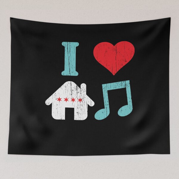 Item preview, I Love House Music Chicago Themed EDM designed and sold by mBshirts.