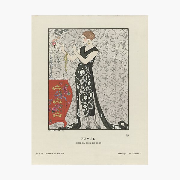 Item preview, 1920s Art Deco Fashion Illustration by George Barbier - Gazette du Bon Ton - Fumée designed and sold by cutesy.