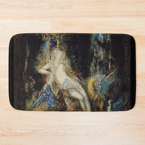 Item preview, Seated woman with magical beasts painting designed and sold by Vintage Designs +.
