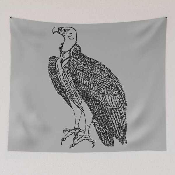 Item preview, Machine embroidery, Monochrome Embroidered Vulture, Stitch crafting, unique embroidered art designed and sold by RudolphBarnard.