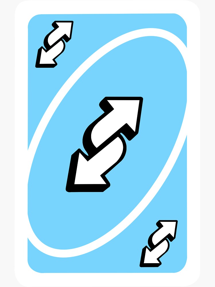 "Blue UNO Reverse Card" Sticker by KellyWinters | Redbubble
