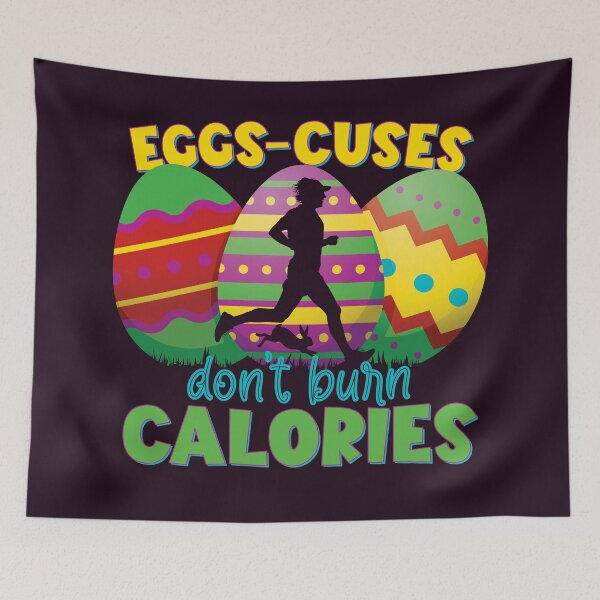 Item preview, Eggscuses Dont Burn Calories | For Runners | Funny Easter Puns designed and sold by DrawingBoard.