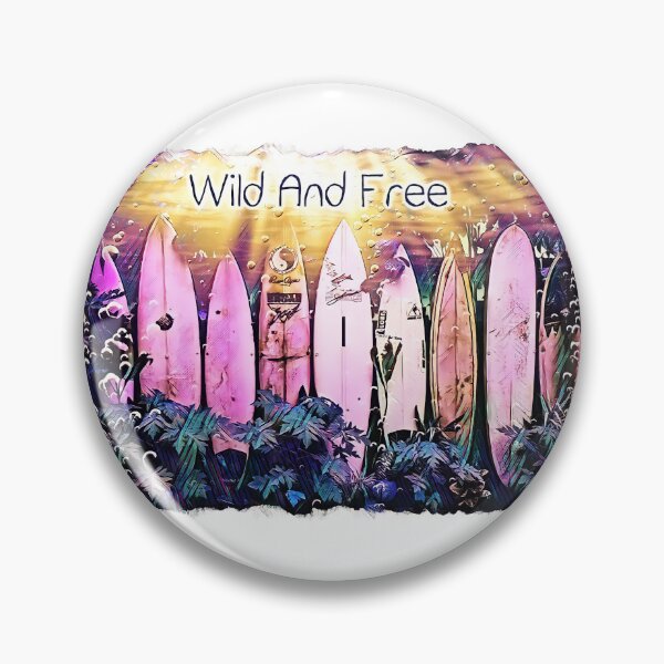 Item preview, Wild And Free Surfboard Pink Tinge, Jaded Hunter  designed and sold by JadedHunter.
