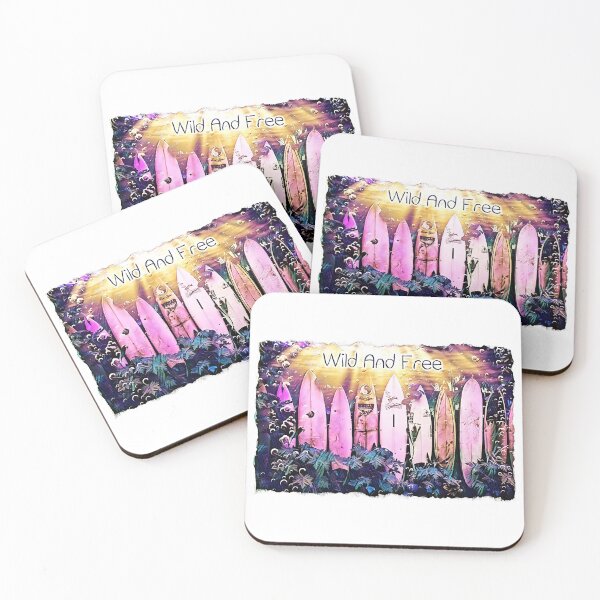 Item preview, Wild And Free Surfboard Pink Tinge, Jaded Hunter  designed and sold by JadedHunter.