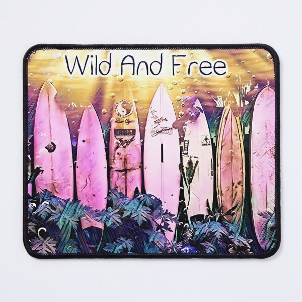 Item preview, Wild And Free Surfboard Pink Tinge, Jaded Hunter  designed and sold by JadedHunter.