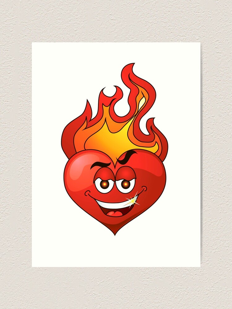 Heart On Fire Art Print By Dusicap Redbubble