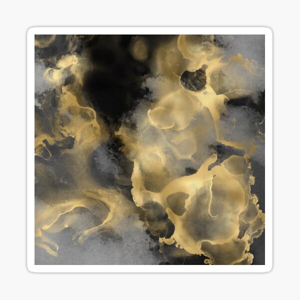 Item preview, Modern Abstract Black and Gold Ink Marble designed and sold by meggydesigns.