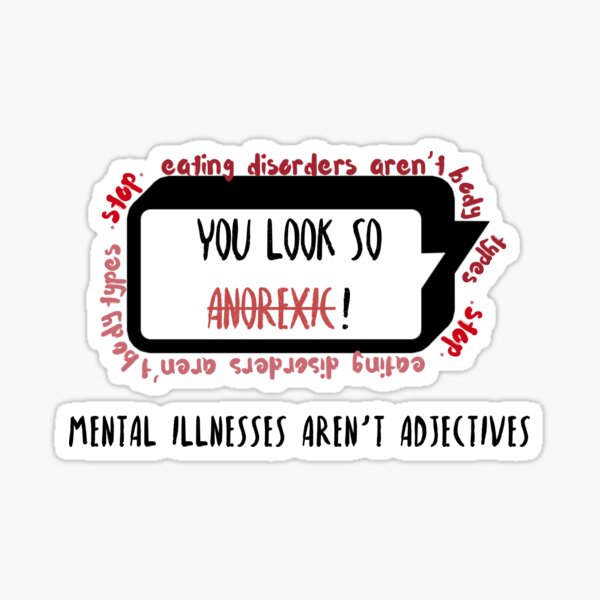 Eating Disorders Aren't Body Types eating-disorders-aren-t-body-types-sticker-for-sale-by-speakupshop-redbubble