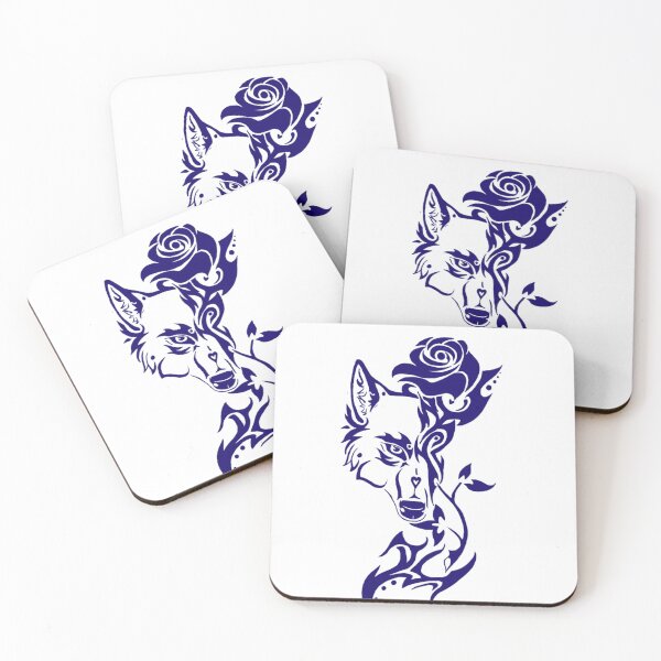 Item preview, Blue Wolf Face With Rose ,Colorful designed and sold by MiarCo.