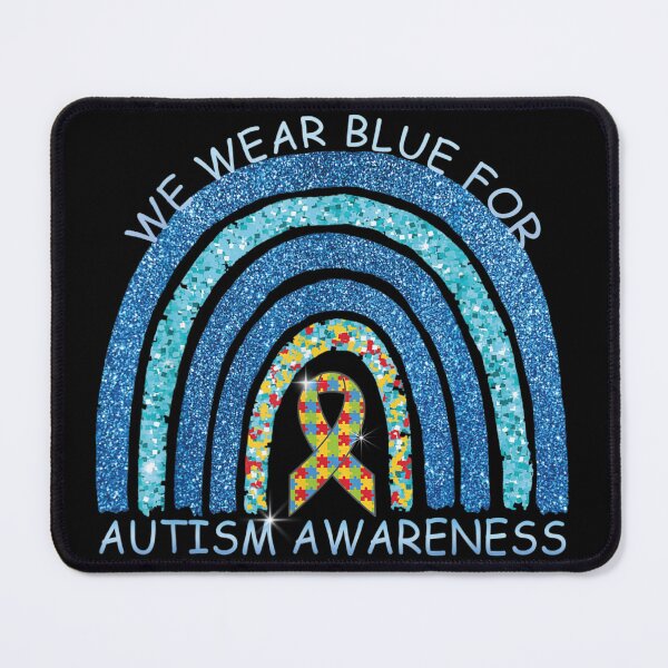 Item preview, In April We Wear Blue Autism Awareness Rainbow Puzzle Love designed and sold by JenniaStore.