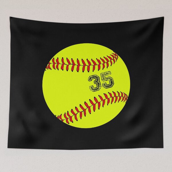 Item preview, Softball ball number 35, thirty five designed and sold by TheCultStuff.