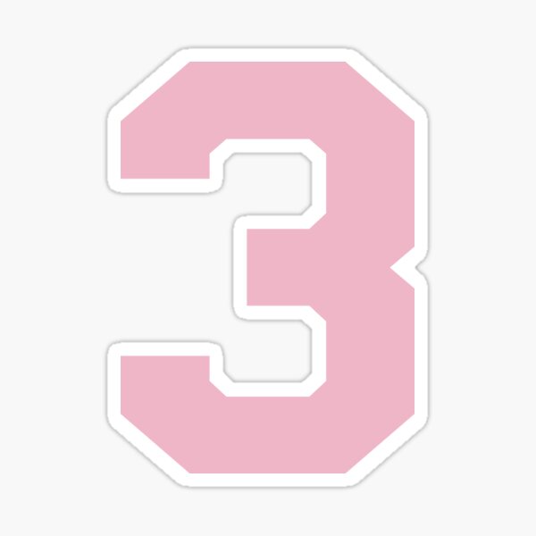 3 - number 3 - jersey number for sportsteam' Sticker