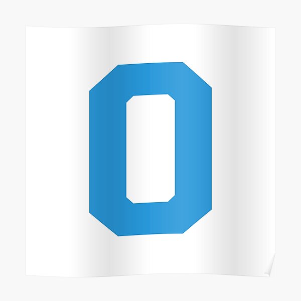"Number 0, Blue zero, Sports number 0" Poster by TheCultStuff Redbubble