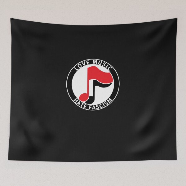 Item preview, Antifa Logo - Love Music Hate Fascism Classic T-Shirt designed and sold by KonstantiManos.