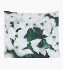White elegant floral Wall Tapestry