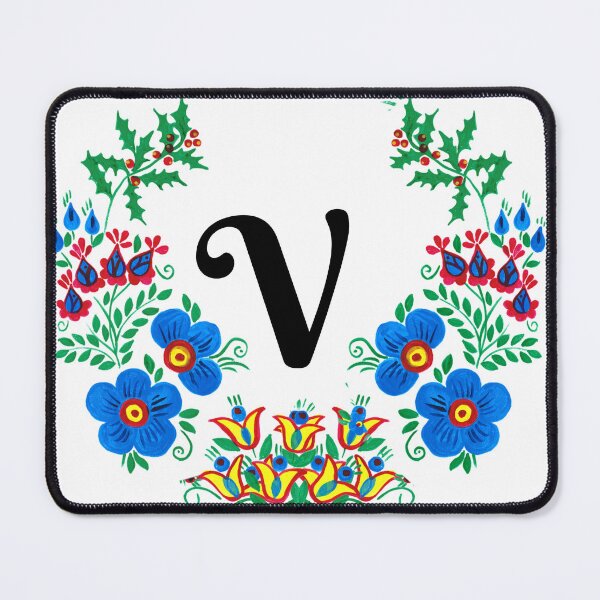 Item preview, letter v con flores designed and sold by Elyora.