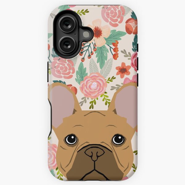 Item preview, French Bulldog florals portrait dog breed custom pet portraits by pet friendly frenchie by PetFriendly designed and sold by PetFriendly.