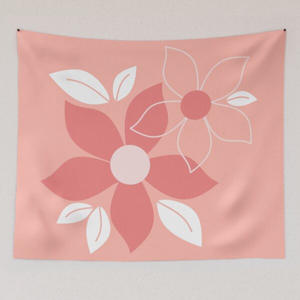 Item preview, Pink 5 petal flower design designed and sold by FabricaByMethma.