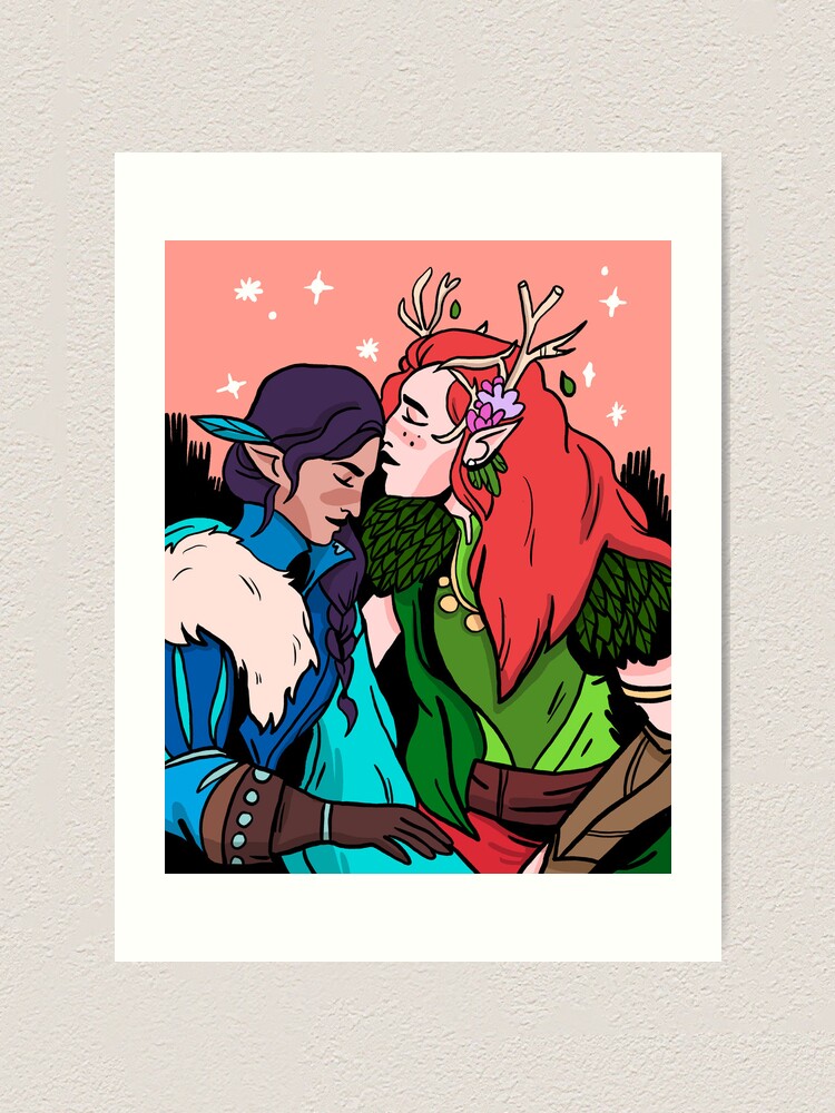 Vex And Keyleth A Tender Moment Art Print For Sale By Auwnanas Redbubble 7136