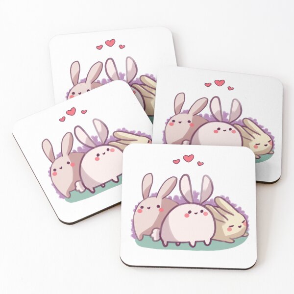 Aperçu de l'œuvre Lapins et coeurs mignons créée et vendue par Mayarart.