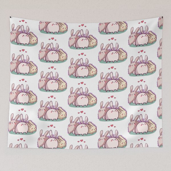 Item preview, Cute bunnies and hearts designed and sold by Mayarart.