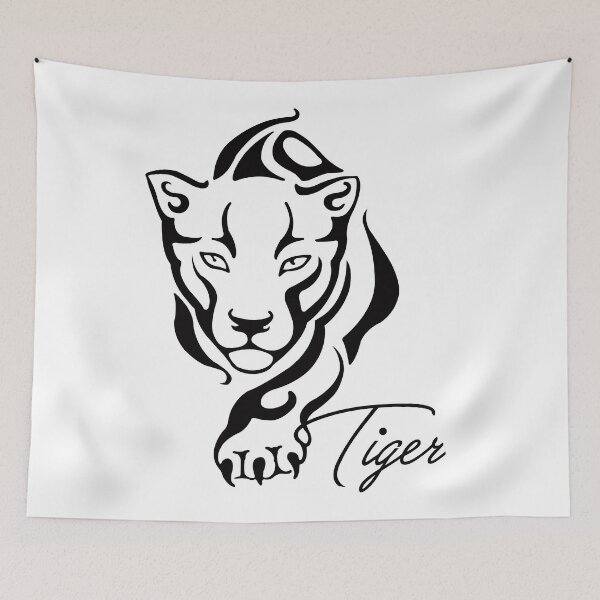 Item preview, T-shirt for boys and girls printed with tiger Image designed and sold by LTMARKETING.