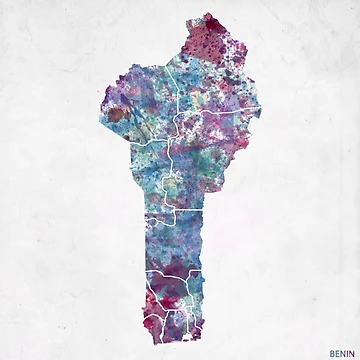 Artwork thumbnail, Benin map by MapMapMaps