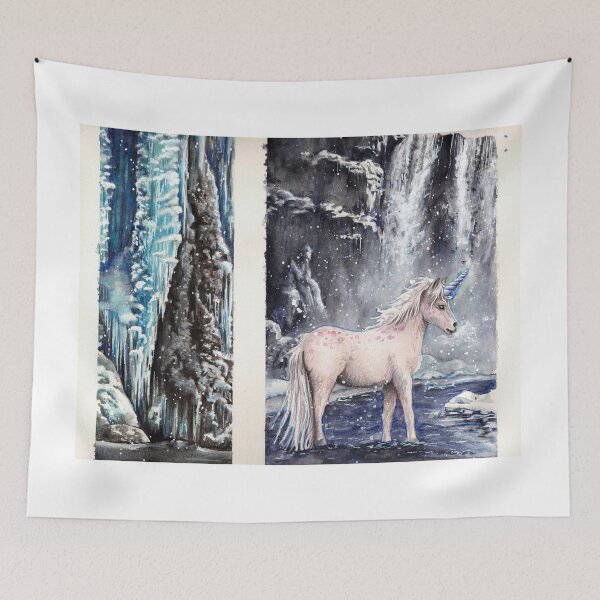 Item preview, Snow unicorn diptych designed and sold by Rainbowcurve.