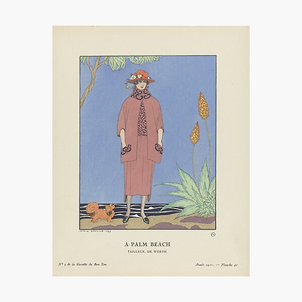 Item preview, 1920s Art Deco Fashion Illustration by George Barbier  - Gazette du Bon Ton - A palm Beach designed and sold by cutesy.