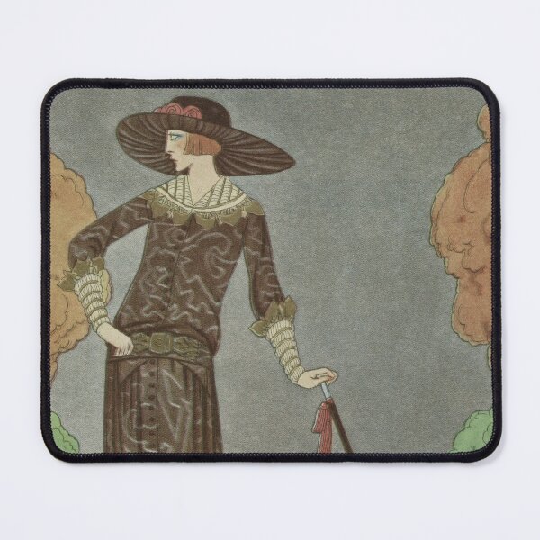 Item preview, 1920s Art Deco Fashion Illustration by George Barbier - Gazette du Bon Ton - La Promeneuse Mélancolique designed and sold by cutesy.