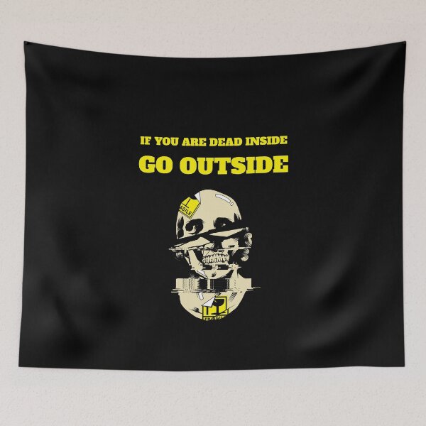 Item preview, If you are dead inside go outside, skull design art, motivational life quote designed and sold by avit1.