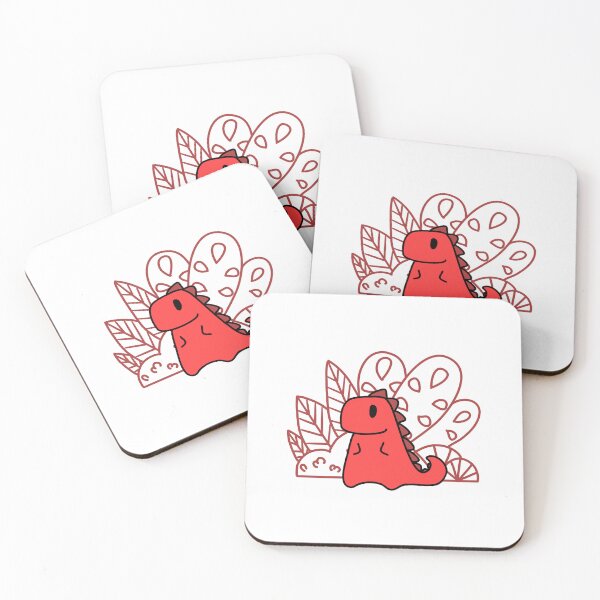 Item preview, Red dinosaur with bordeaux background designed and sold by SerenaVisualArt.