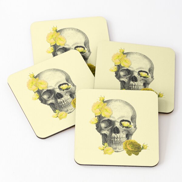 Item preview, Yellow Roses Skull (light yellow) designed and sold by Madame Memento.