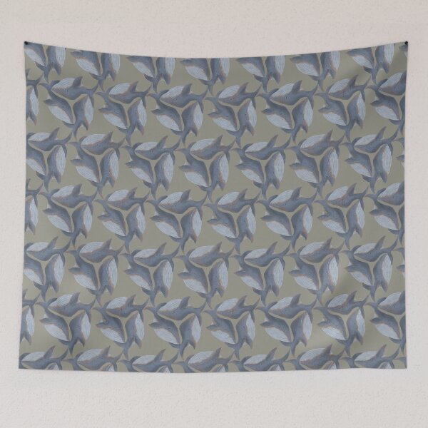 Item preview, Watercolour Blue Whales Muted designed and sold by haximica.