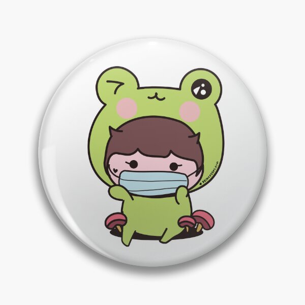 Item preview, cute frog with face mask, cosplay frog, kawaii frog cartoon designed and sold by princessmi-com.