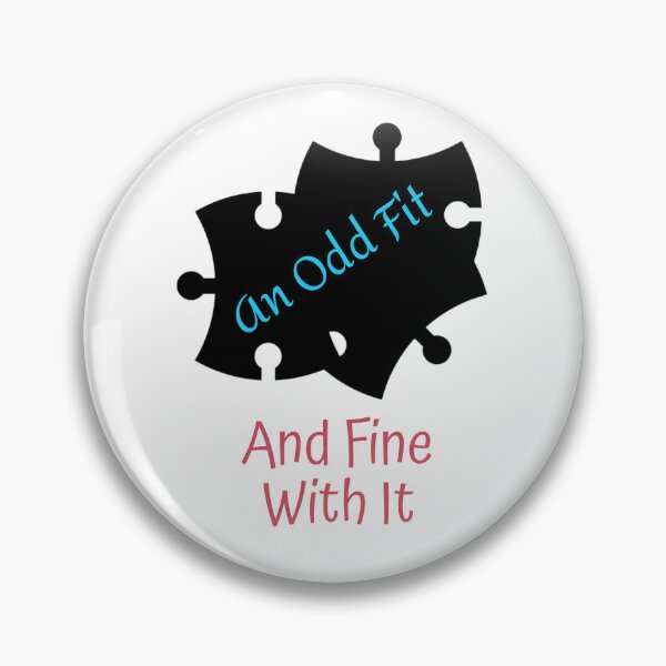 Item preview, An Odd Fit And Fine With It--Black+Red+Blue Puzzle Piece Graphic (on White) designed and sold by GladBlackLamb.
