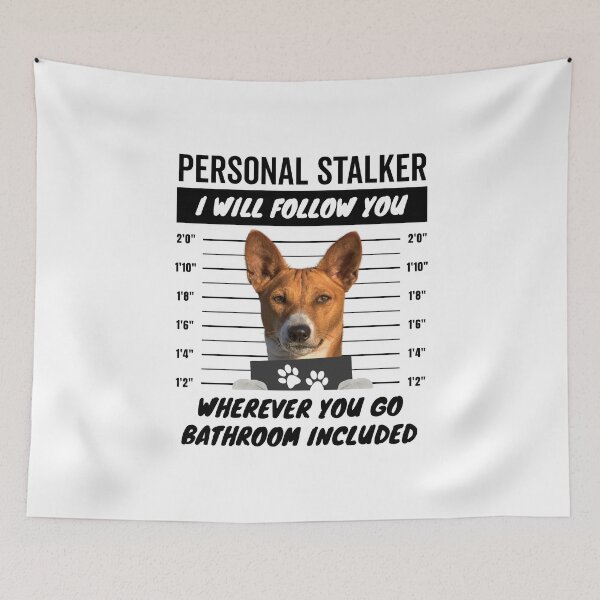 Item preview, Personal Stalker Dog – Red White Basenji designed and sold by More Cute Dogs.