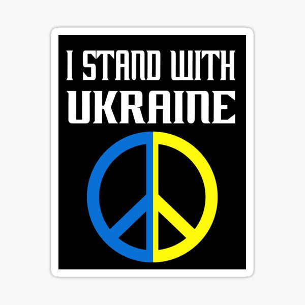 Item preview, I Stand with Ukraine - Peace Symbol Flag Colors designed and sold by LordAudes.