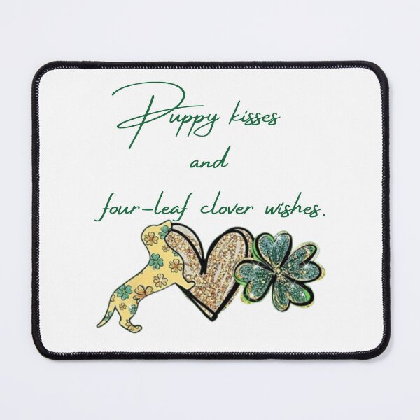 Item preview, Puppy kisses and four-leaf clover wishes designed and sold by Wienerful.