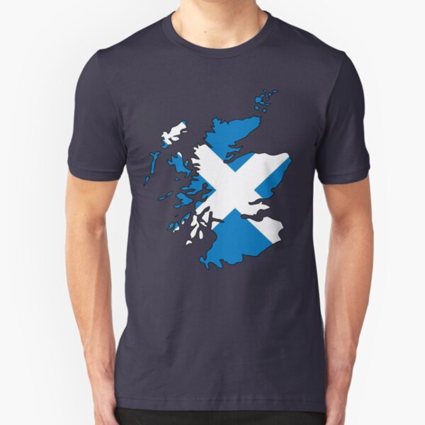 Scotland Flag and Country Slim Fit T-Shirt